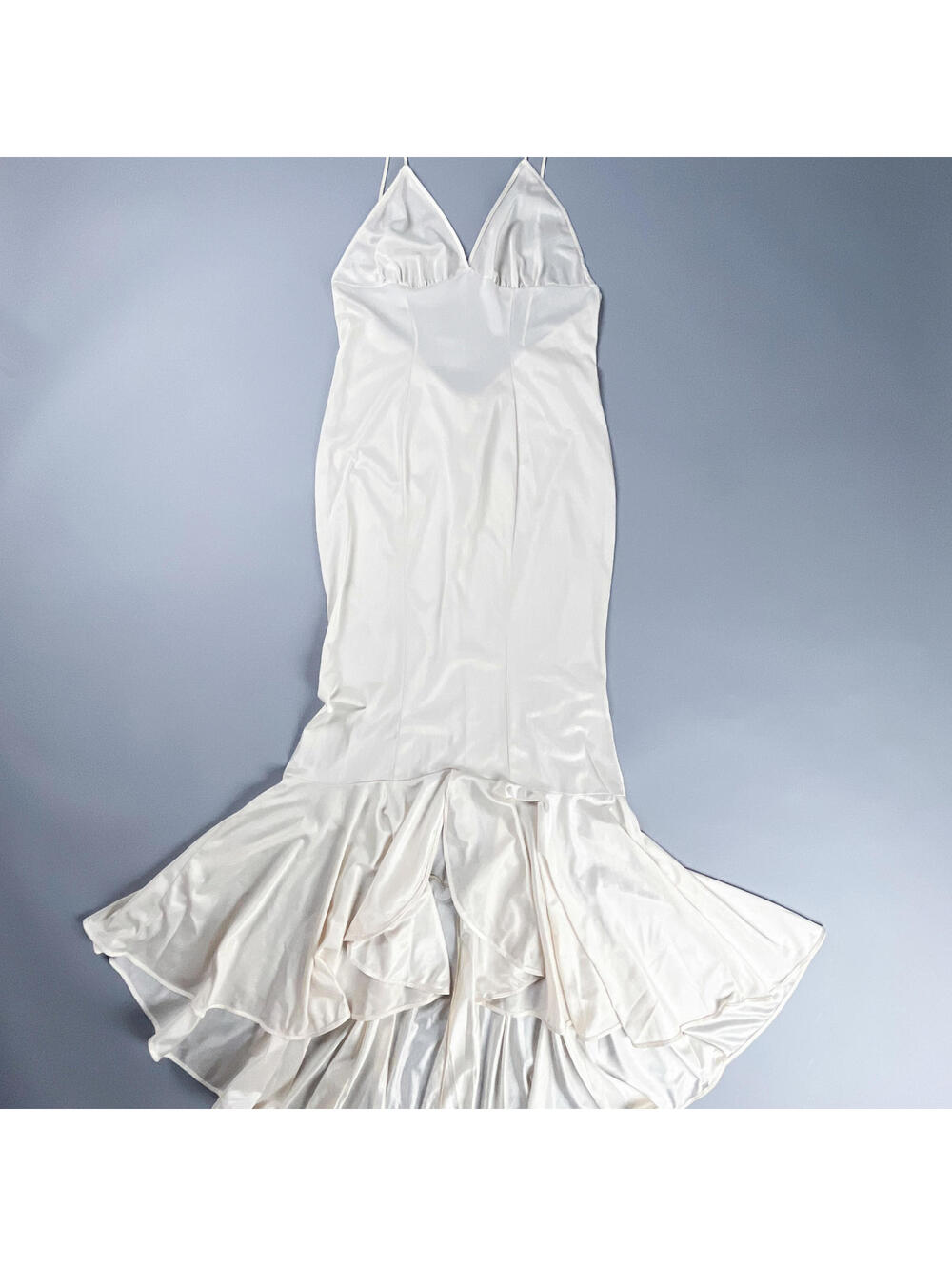 Vintage 60's Nylon Nude Dress Slip with Ruffled Mermaid Hem